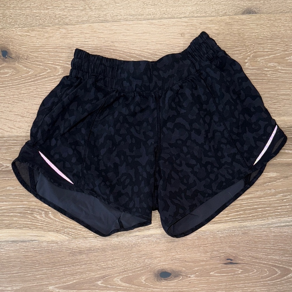 lululemon athletica Black Cheetah Women's Athletic Shorts